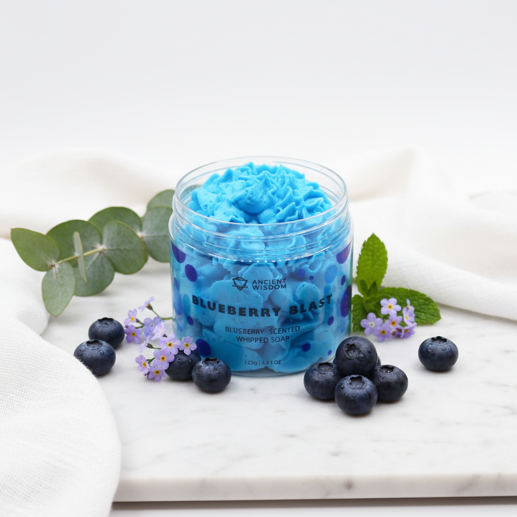 Blueberry Whipped Soap classic close-up