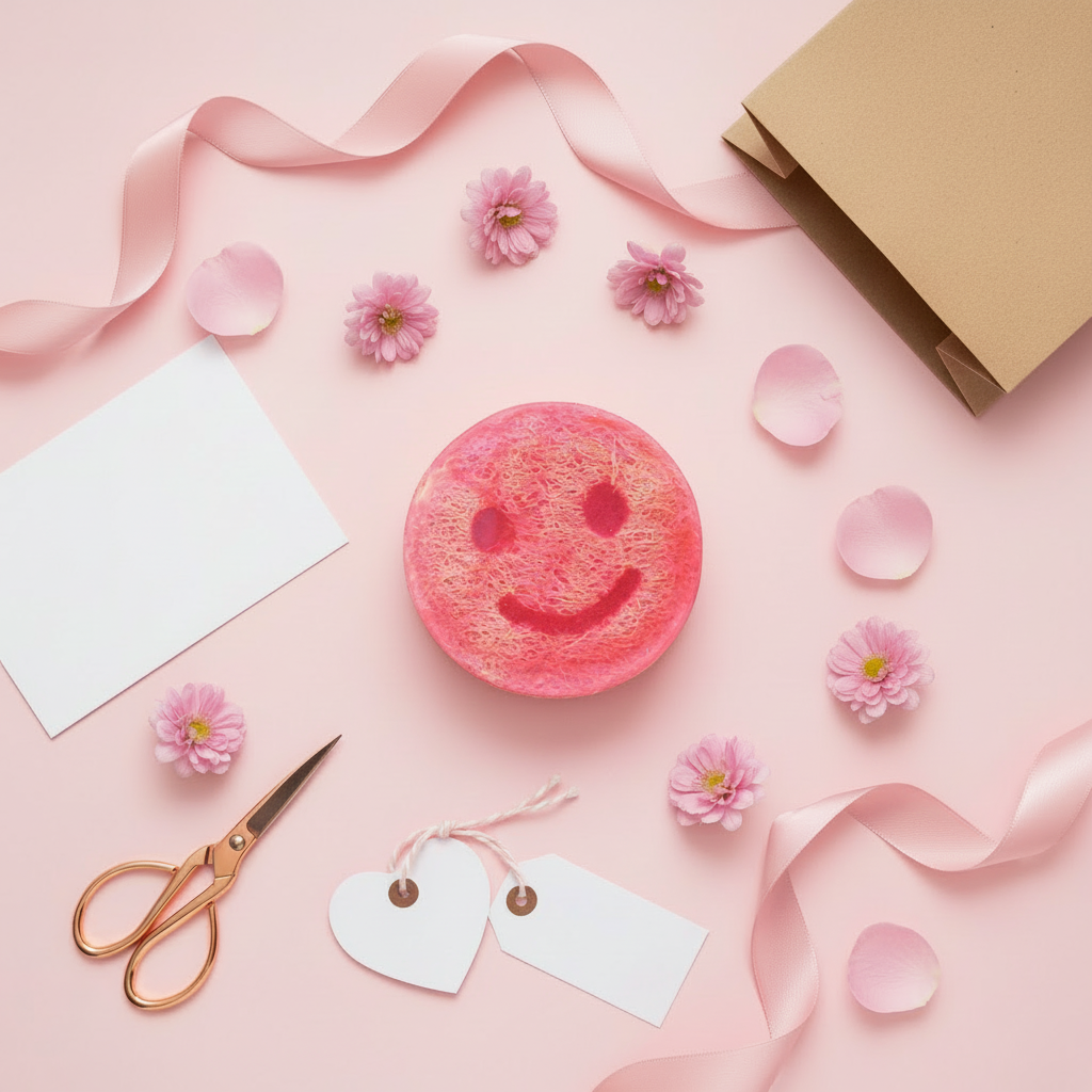 Bubblegum Scrub fresh gift flatlay