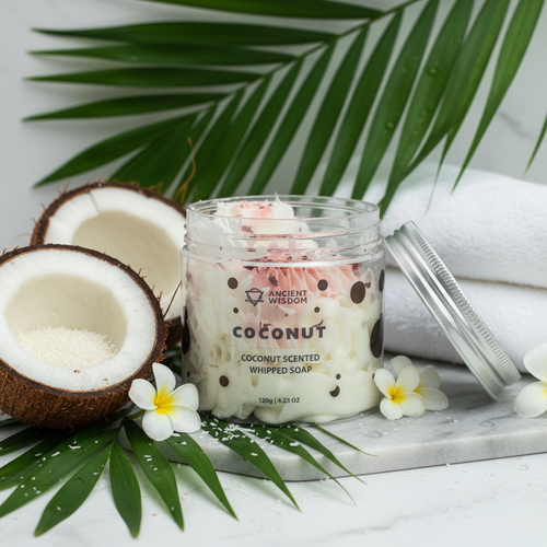 Coconut Whipped Soap tropical close-up