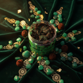Dubai Emerald Truffle Whipped Soap overhead opulent close-up