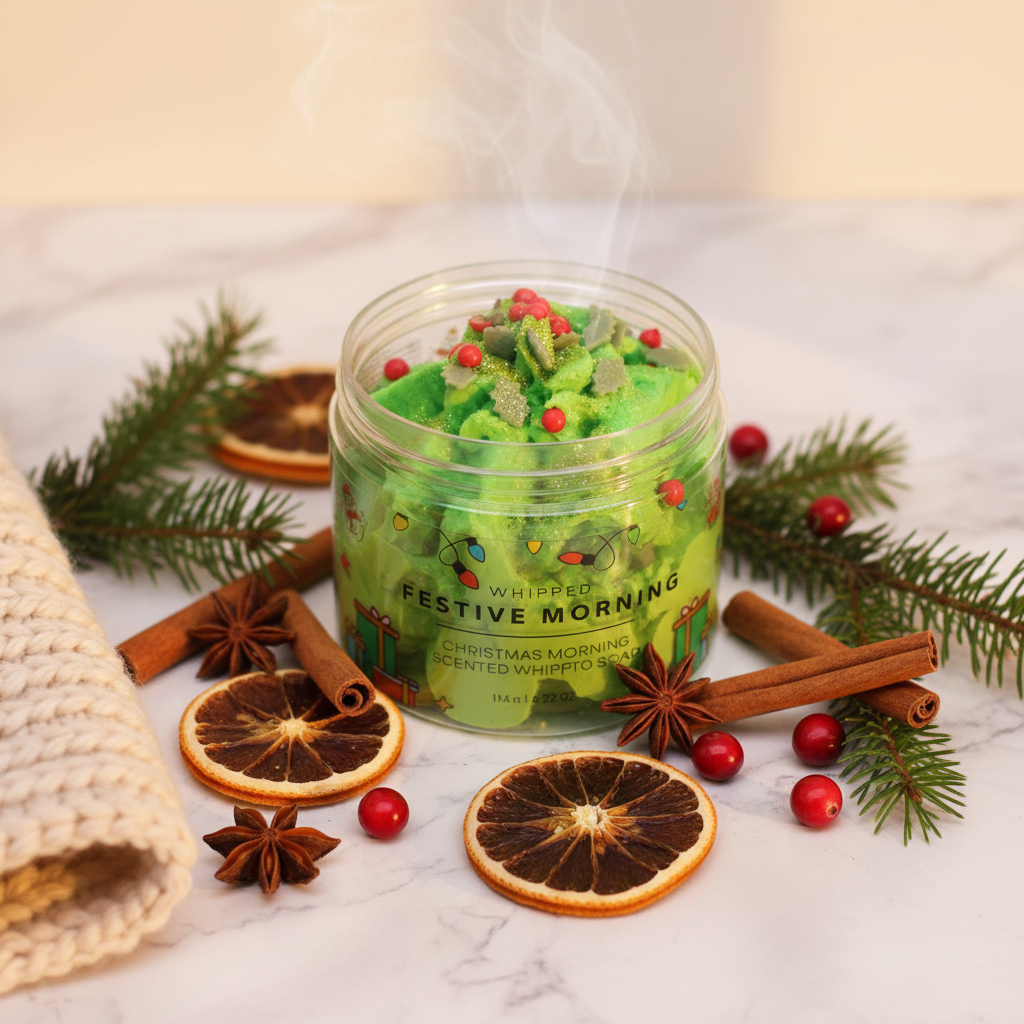 Festive Morning Whipped Soap classic close-up