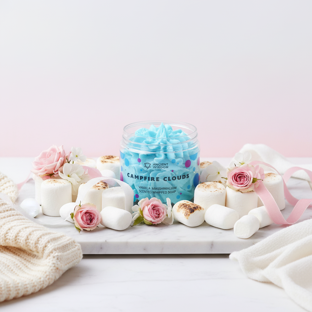 Marshmallow Whipped Soap dreamy close-up