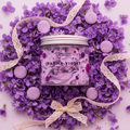Parma Violet Whipped Soap overhead romantic close-up