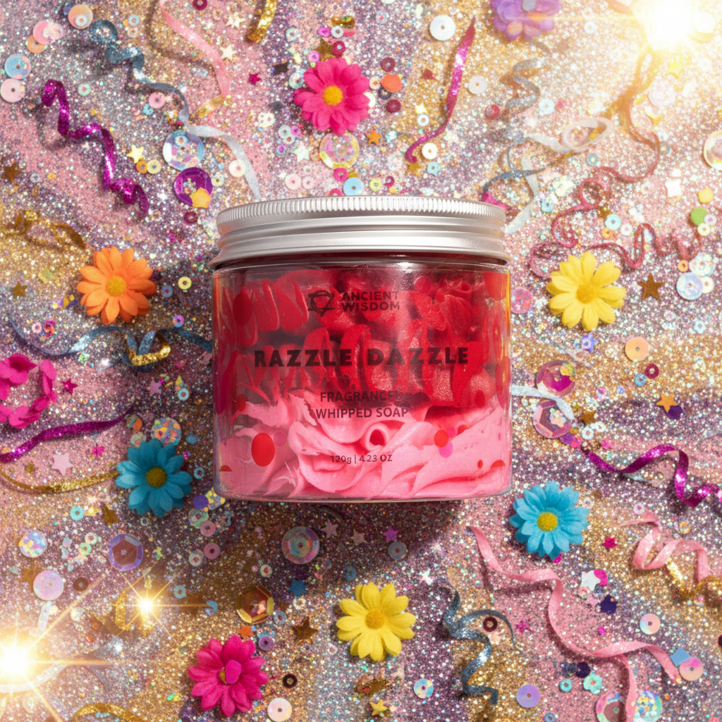 Razzle Dazzle Whipped Soap overhead dazzling close-up