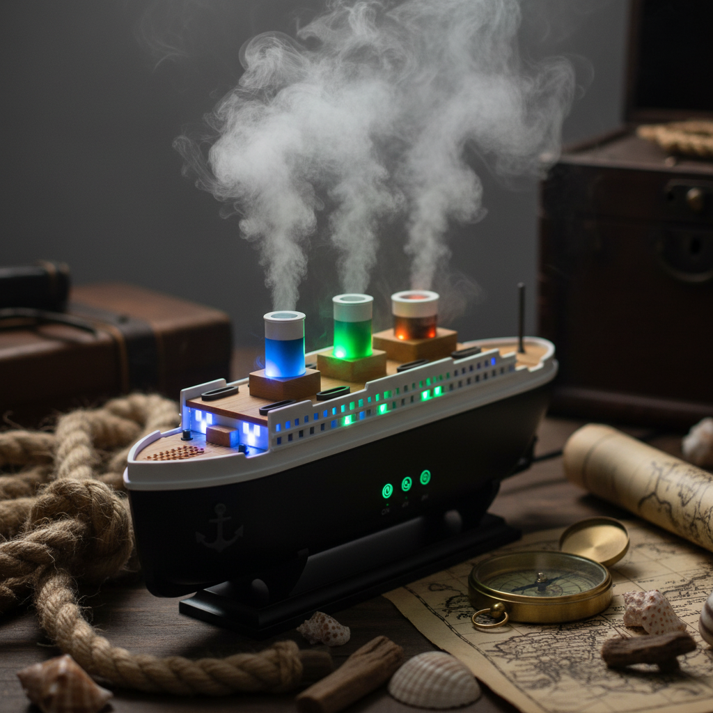 Ship Model Puff Effect Aroma Diffuser maritime angled close-up