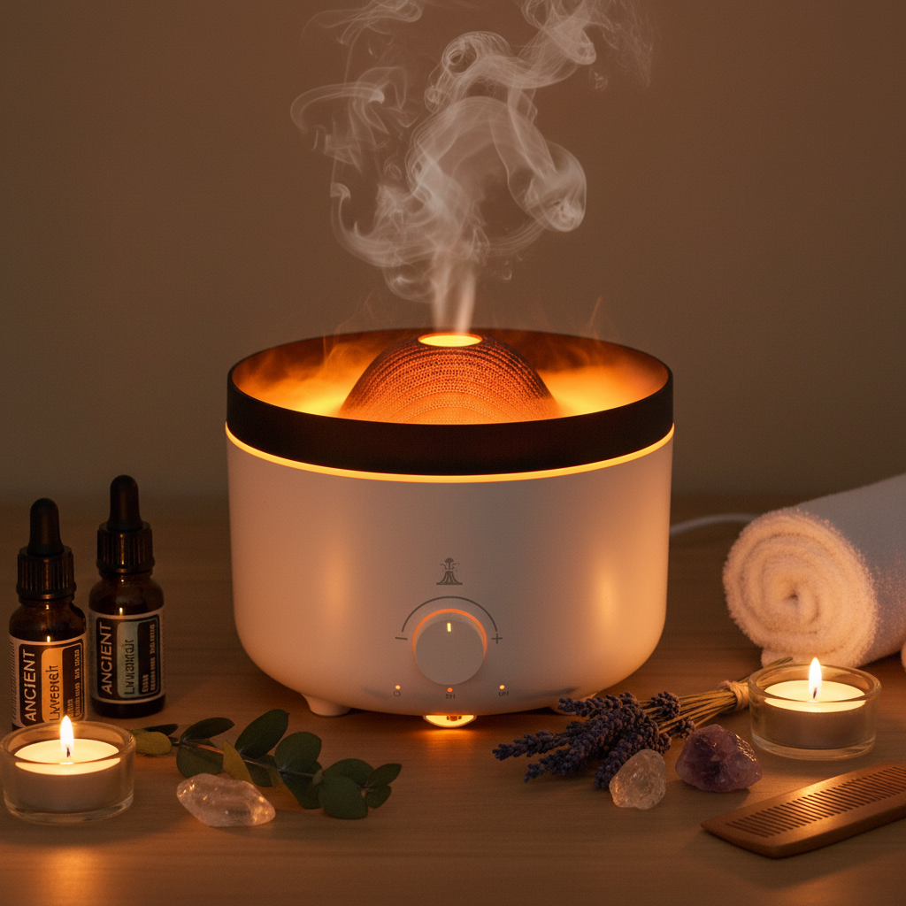 Volcano Effect Aroma Diffuser atmospheric angled close-up