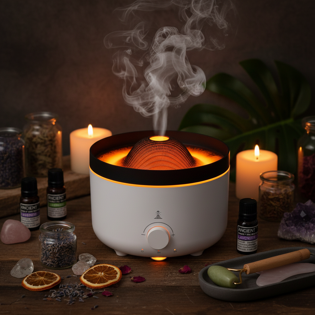 Volcano Effect Aroma Diffuser overhead luxurious close-up